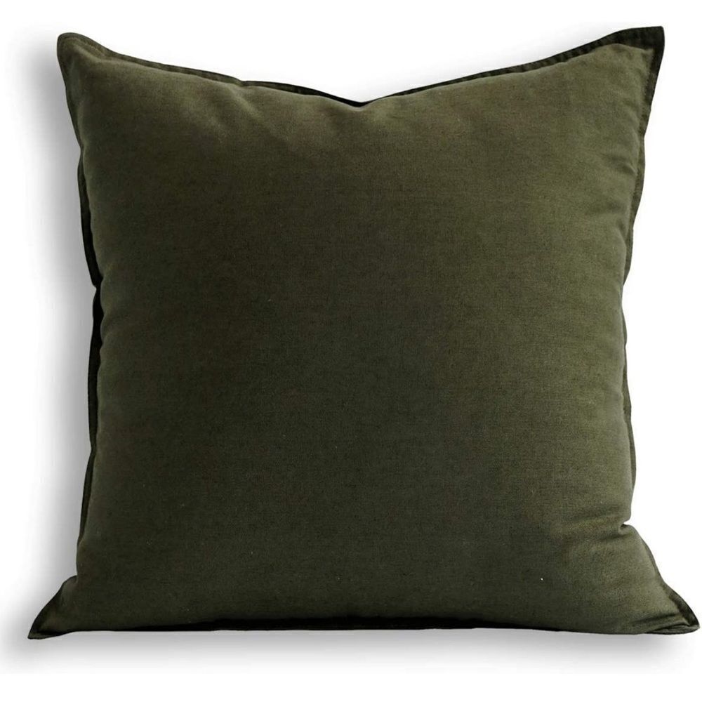 JEANERLOR |‎ OLIVE GREEN DECORATIVE THROW PILLOW CASE CUSHION COVER 26 x 26